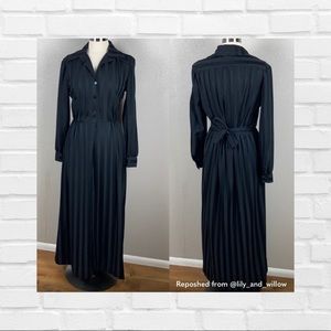 Vintage 70s 80s Striped Knit Disco Shirt Dress